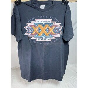 Vintage Super Bowl 30 Men’s T-shirt (SS) 1995 Size XL Black ~Delta Tag USA~